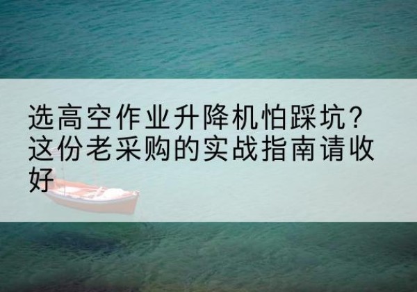 仙桃高空作业升降机厂家推荐-选高空作业升降机怕踩坑？这份老采购的实战指南请收好