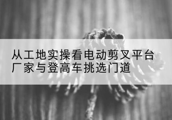仙桃电动剪叉升降平台厂家-从工地实操看电动剪叉平台厂家与登高车挑选门道